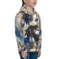 thumbnail image 3 of Fotbe Exotic Blue Cat Pattern Youth Pullover Hooded Sweatshirt, Boys Hoodie, Kangaroo Pocket Hoodie for Kids Girls -X-Large, 3 of 6