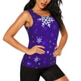 thumbnail image 2 of Haiem Dark Purple Snowflakes Printed Women's Workout Tank Top, Quick-Dry Sleeveless Gym Shirt, Breathable Lightweight Athletic Top for Running, Yoga, and Casual Wear-XX-Large, 2 of 7
