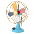 thumbnail image 1 of Ventilador de mesa vintage Bling Bling estilo retro colores exquisitos base ancha de metal duradero, 1 of 12
