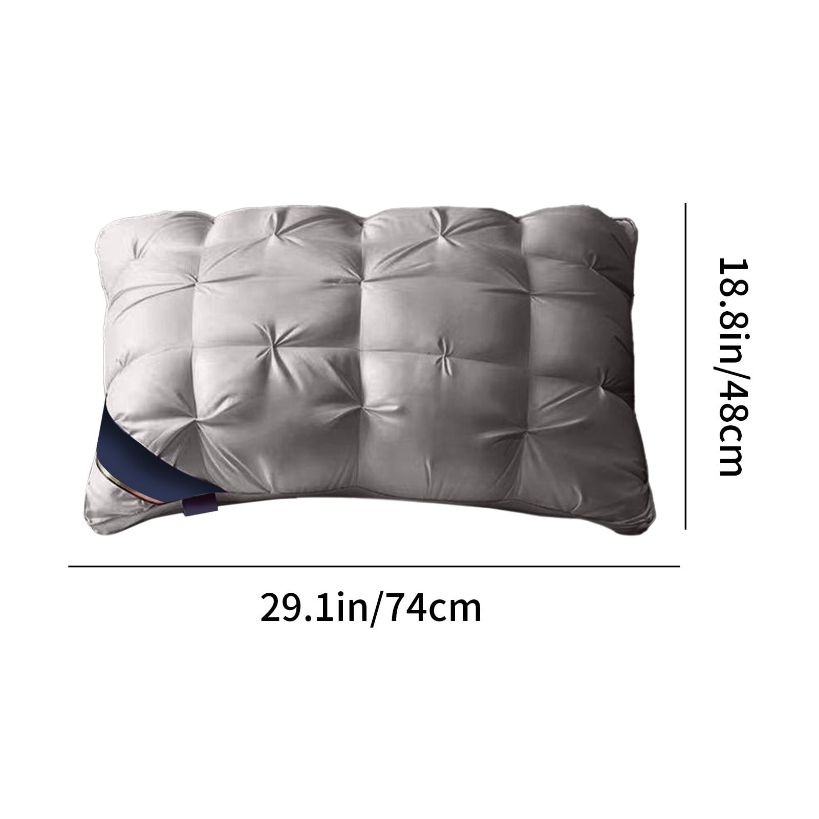 Ultra Soft Pillow Core - Cervical Support Pillow – Ergonomic Firm Orthopedic Neck Pillow for Pain Relief, Back and Side Sleepers 18.89X 29.13IN Gray