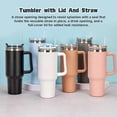thumbnail image 5 of 40 oz Tumbler with Handle and Straw Stainless Steel Tumbler with Lid, Reusable vacuums Insulated Cup for Water Iced Tea Coffee, 5 of 5
