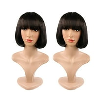 Realistic Wig for Women with High Temperature Fiber Black Color Stylish Design for 57 cm