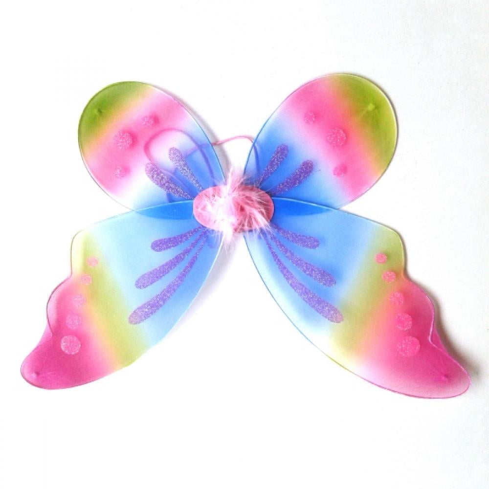 Adult Multi Color Pixie Butterfly Fairy 21" Wings Dress Up Girls Costume 