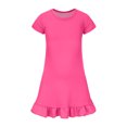thumbnail image 6 of OIOLOYJM Girls Dress Ruffled Flutter Sleeve Crew Neck Cute Printing Casual A-Line Dresses Summer Vacation Going Out Dresses Hot Pink 9-10 Year, 6 of 6