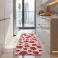 thumbnail image 4 of Red Strawberry Plants Fruit Dot Pink Pattern Kitchen Rug Mat,Kitchen Runner Rugs Non Skid Washable,Decorative Kitchen Floor Mats for Kitchen,Sink,Laundry,17"x47.2", 4 of 7