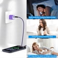 thumbnail image 5 of 2-Pack Type C Charger Block with 6FT Braided USB C Cable, Compact Wall Charger Phone Charger Station Compatible with iPhone 17/16/15 Pro Max iPad Pro Galaxy S26 Android, Purple, 5 of 7