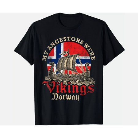 Norwegian Norway Viking Ship Flag Gift Unisex T-Shirt, Streetwear Shirt, Gift