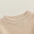 thumbnail image 5 of RUINIXCW Newborn Baby Girl Knit Sweater Romper Infant Baby Girl Fall Winter Clothes Basic Solid Color Ruffle Long Sleeve Bubble Bodysuit Pullover Top, 5 of 8