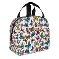 thumbnail image 2 of Fotbe Colorful Flying Butterflies Bolsa Térmica con Estampado y Forro de Aluminio Grueso Bolsa de Almuerzo con Bolsillo Frontal para Hombres y Mujeres, Ideal para Trabajo, Escuela, 2 of 8