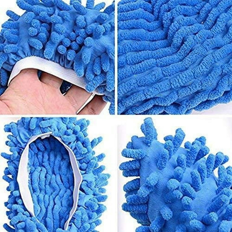 SUSIFT 10 Pcs 5 Pairs Dust Duster Mop Slippers Shoes Cover, Multi Function Washable Microfiber Foot Socks Floor Cleaning Shoes Cover for House Kitchen