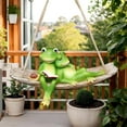 thumbnail image 5 of Hanging Swing Frog Statues, Ongmies Outdoor Statues Swinging Decorative Gardens | Artificial Resin Weather Decorative Figures Terraces Gardens Weddings, Reading Book Frog Statue Figurine, 5 of 8