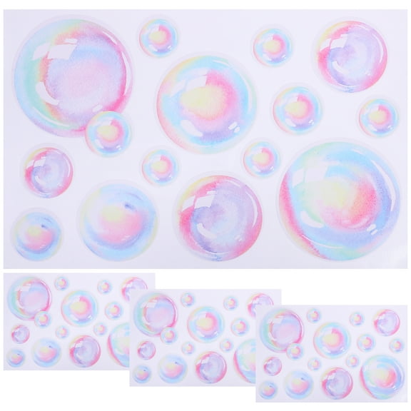unbranded  4 Sheets Colorful Bathroom Decor Bubble Birthday Party Decorations Solar Removable