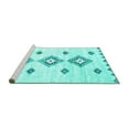thumbnail image 2 of Ahgly Company Machine Washable Indoor Rectangle Abstract Turquoise Blue Contemporary Area Rugs, 2' x 5', 2 of 4