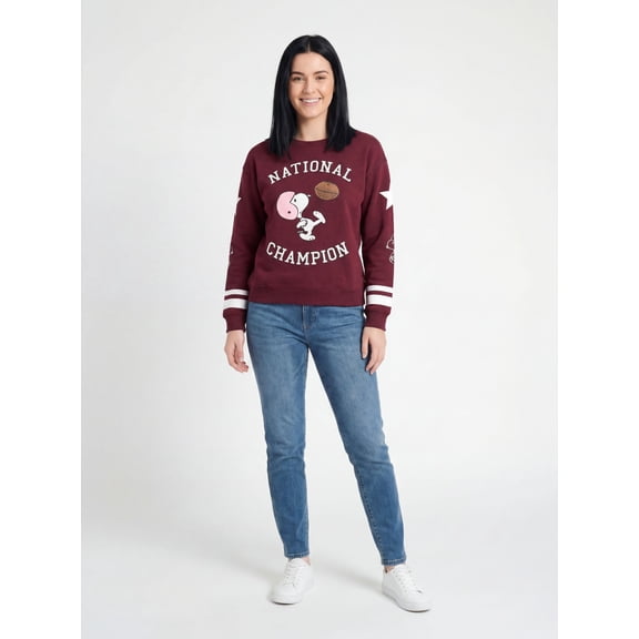 Peanuts Juniors' National Champion Crewneck Sweatshirt, Sizes S-XL