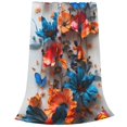 thumbnail image 2 of Fotbe 3D Butterfly Manta de Franela Acolchonada con Estampado, Súper Suave y Esponjosa, Extra Grande para Sofá, Cama, Uso Todo el Año-50"x40", 2 of 7
