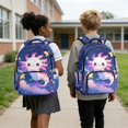 thumbnail image 2 of Bulopur Axolotl Print Kids School Backpack Set 4 Pcs Breathable Kids School Bag with Lunch Box, Pencil Case and Water Bottle Cover for Space Theme Kids, 2 of 7