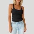 thumbnail image 3 of Womens Tank Tops Scoop Neck Sleeveless Ribbed Knit Basic Tees Slim Fitted Summer Casual Cami Shirts,Black,XL, 3 of 8