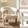 thumbnail image 3 of Usaint 25" Oversized Barrel Accent Chairs, Upholstered Chenille Chairs, Cozy Reading Chairs for Living Room, Bedroom & Apartment, Set of 2, Cream, 3 of 7