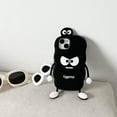thumbnail image 6 of Kawaii Phone Cases for iPhone 14,Cute Cartoon Eggette Phone Case 3D Funny Black Eggette Phone Case for Women Girls Soft Silicone Shockproof Cover for iPhone 14, 6 of 14