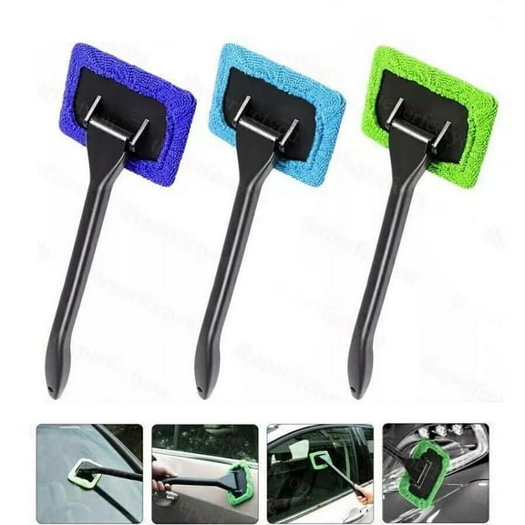3 Pack Car Window Windshield Cleaning Tool Microfiber Car Wiper Cleaner Glass Brush