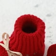 thumbnail image 4 of Baby Shoes + Gloves Set Knit Newborn Girls Boys Boots Mitten Fashion Butterfly-knot Toddler Infant Slip-On Bed Shoes Hand Made, 4 of 7