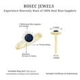 thumbnail image 5 of Rosec Jewels Classic Blue Sapphire Ring with Diamond Halo for Women (5 mm, 1.50 CT), 14K Yellow Gold, US 11.00, 5 of 8