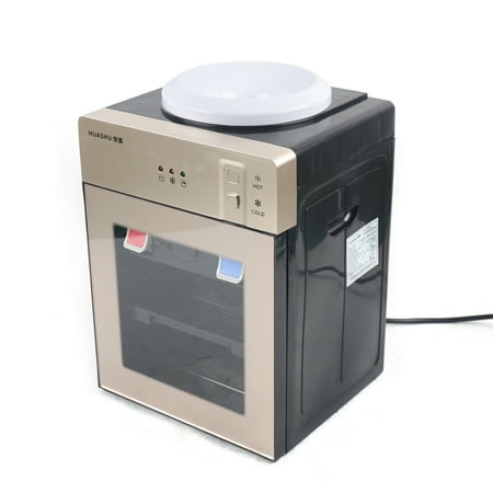Home 5 Gallon Electric Office Table Top Loading Hot＆Cold Water Cooler Dispenser Champagne Gold 550W