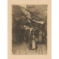 thumbnail image 2 of Antoon Derkinderen 19x24 Black Ornate Framed Double Matted Museum Art Print Titled: Between the Stalls (1886), 2 of 5