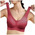 thumbnail image 1 of PMVFHDE Women Seamless Back Support Bra Solid Color Daily Casual Comfortable Breathable Sports Bra Red, 1 of 4