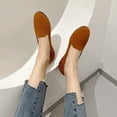 thumbnail image 6 of Viluyesy Flats for Womens, Shallow Solid Color Slip-On Casual Comfort Breathable Shoes Brown, 6 of 9