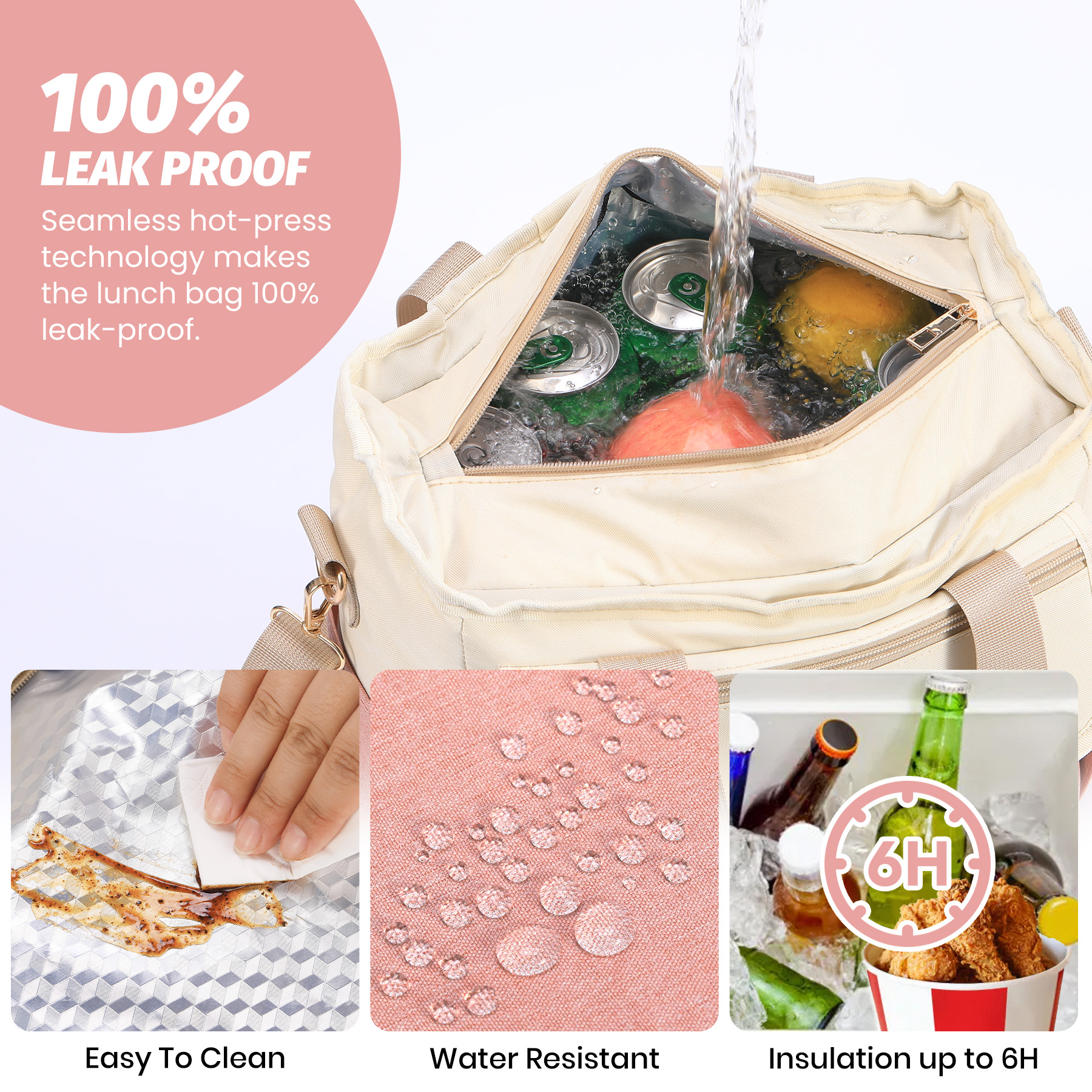 CODCEY Insulated Oxford Reusable Lunch Bags Women