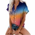 thumbnail image 3 of Patlollav Womens Shirts Clearance Plus Size,Ladies Tops Turndown Collar Print Fashion Casual Blouse, 3 of 6