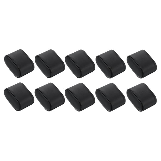 10 piezas de almohadas para reloj, pulsera, cojín portátil compacto y pequeño para pulsera Cuero PU negro