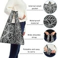 thumbnail image 5 of 5 Pack Foldable Shopping Bag,Halloween White Spider Web Pattern Reusable Grocery Bags with Pockets,Large Reusable Tote Bags with Handles Waterproof & Lightweight, 5 of 6