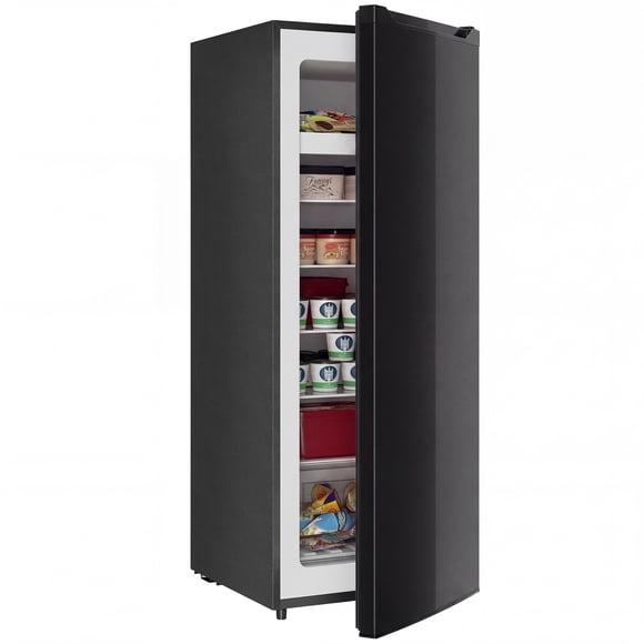 HOMCOM 7.0 Cu.Ft Upright Freezer, Compact Stand Up Freezer for Home, Black