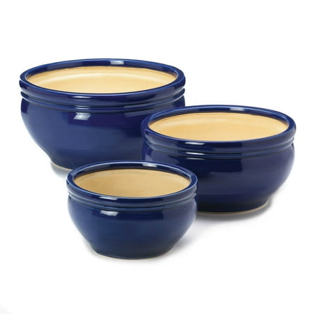 Patio Planters Ceramic Planter Pots Contemporary Ocean Blue Patio Planters Ceramic Planter Pots Contemporary Ocean Blue Trio