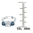 thumbnail image 3 of Sterling Silver with Moissanite and London Blue Topaz Three-Stone Ring, 3 of 3