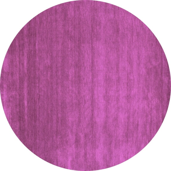 Ahgly Company Indoor Round Abstract Purple Contemporary Area Rugs, 7' Round