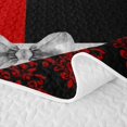 thumbnail image 5 of Erosebridal Queen And King Bed Spread Queen,Vintage Damask Print Queen Coverlet Set For Men Omen,Red Black,3-Piece, 5 of 7