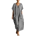 thumbnail image 2 of Jaunzuar Maxi Dresses for Women Striped Print Short Sleeve Summer Dresses Casual Everyday Wear Flowy Dresses with Pockets, S-2XL, 2 of 7
