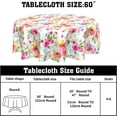 thumbnail image 4 of Spring Summer Floral Tablecloth Round 60 Inch Wildflower Leaf Butterfly Table Cloth Circular FlowersTable Cover Washable Wipeable Reusable Polyester Tabletop for Dining Kitchen Holiday Party Decor, 4 of 6