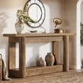 thumbnail image 5 of Tribesigns 63-Inch Farmhouse Console Table, Narrow Long Sofa Table Behind the Couch, 2-Tier Storage Entryway Furniture for Hallway, Entrance, Living Room, Light Brown, 5 of 9
