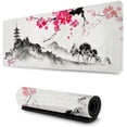 Japanese Mountains Cherry Blossom Gaming Mouse Pad XL, Extended Large