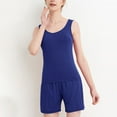 thumbnail image 4 of Tnhcen Women's Built-in Bra Modal Pajama Set Camisole Shorts Sleepwear Comfortable Loungewear Soft Home Wear M-4XL Blue, 4 of 6