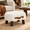 Beige, variant on Smalld Foot Stool With Handle Whisky Brown Footstool And Ottomans Modern Rest Wooden Step Padded Seat For Couch Living Room