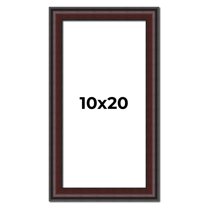 10x20 Frame Brown Round Mahogany Solid Wood Picture Frame | 1.625 Inch Moulding Width | with UV