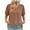 Brown, variant on Uaswgudfs Women's Casual Ribbed Trim V-Neck Blouse T-Shirt - Loose Fit Short Sleeve Solid Color Top