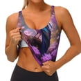 thumbnail image 3 of KLL Beautiful Flower Blue Bird for Workout Tank Tops for Women,U Back Fitness Top Built in Shelf Bras Padded Fit for Yoga Gym-Medium, 3 of 8