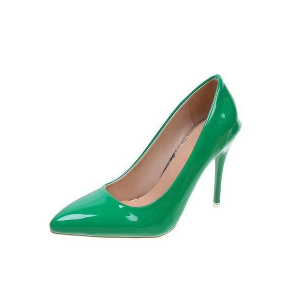 Colisha Ladies Lightweight Pointed Toe Pumps Casual Anti-Slip Dress Pump Shoes Womens Party High Heel Green 11