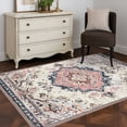 thumbnail image 5 of Beige Boho Living Room Rug 4x6 Washable Area Rug for Bedroom, Non-Slip Dining Room Rugs Ethnic Tribe Chic Elegant Pink Indoor Carpet for Kitchen Entryway Office Nursery Laundry, 5 of 9